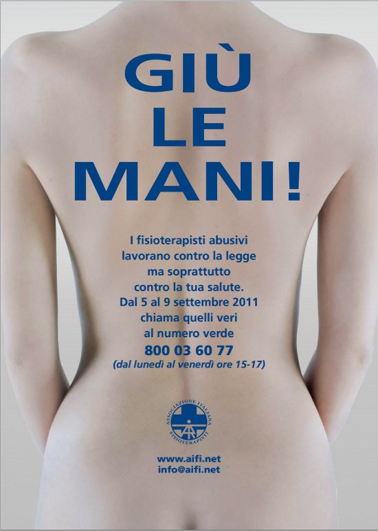 GIORNATA MONDIALE DELLA FISIOTERAPIA: "GIÙ LE MANI!", CAMPAGNA CONTRO I FINTI PROFESSIONISTI