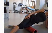 Palestra, dettaglio utilizzo di foamroller