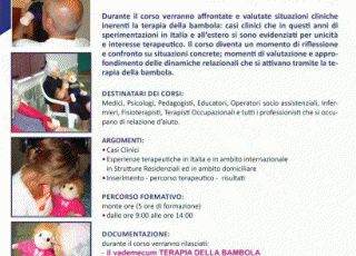 Corso di Specializzazione<br />“CASI CLINICI”<br />TERAPIA DELLA BAMBOLA<br /><br />Milano<br />Sabato 26 ottobre 2013<br /> dalle ore 09:00 alle ore 14:00<br /><br />Durante il corso verranno affrontate e valutate situazioni cliniche inerenti la terapia